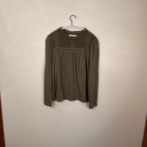 Olive Green Long Sleeve Top
